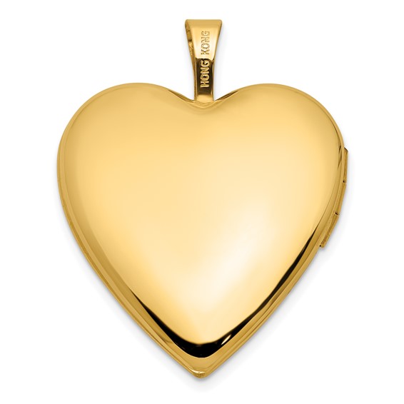 14K Textured and Polished Heart Border 20mm Heart Locket