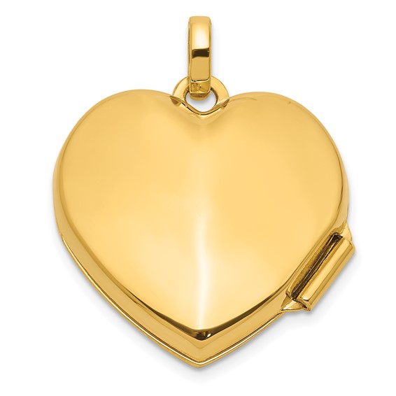 Gold Polished Diamond Heart Lockets