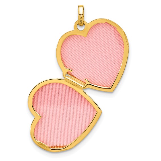 Gold Polished Diamond Heart Lockets