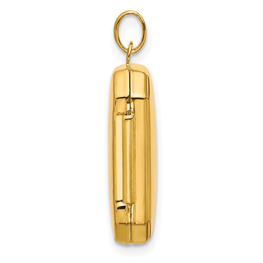 14k Polished 20x15mm Curved Rectangle Locket (XL873)