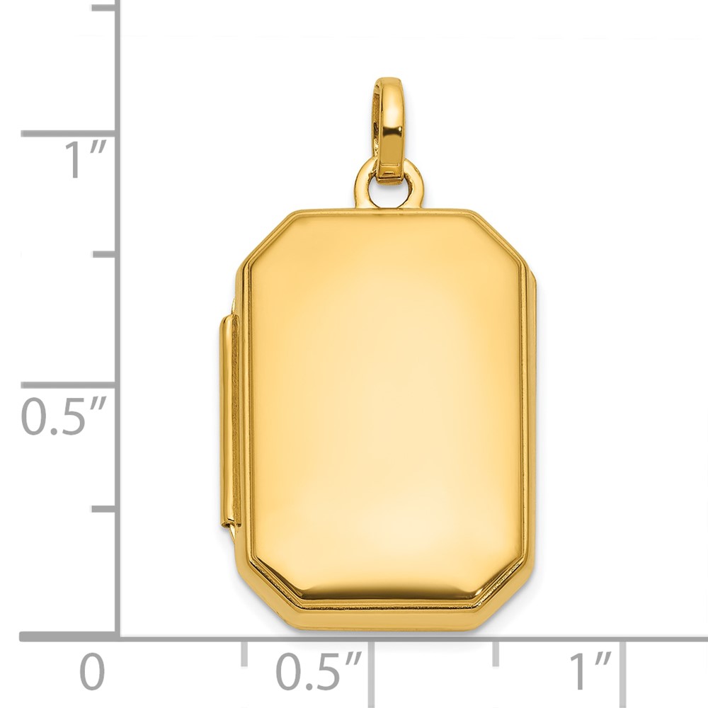 14k Polished 20x15mm Curved Rectangle Locket (XL873)