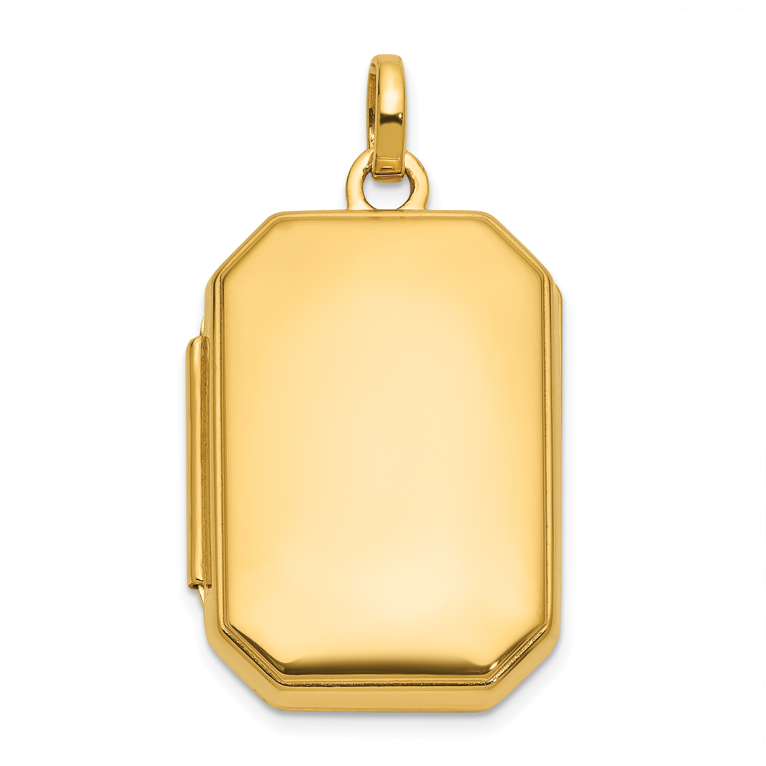 14k Polished 20x15mm Curved Rectangle Locket (XL873)