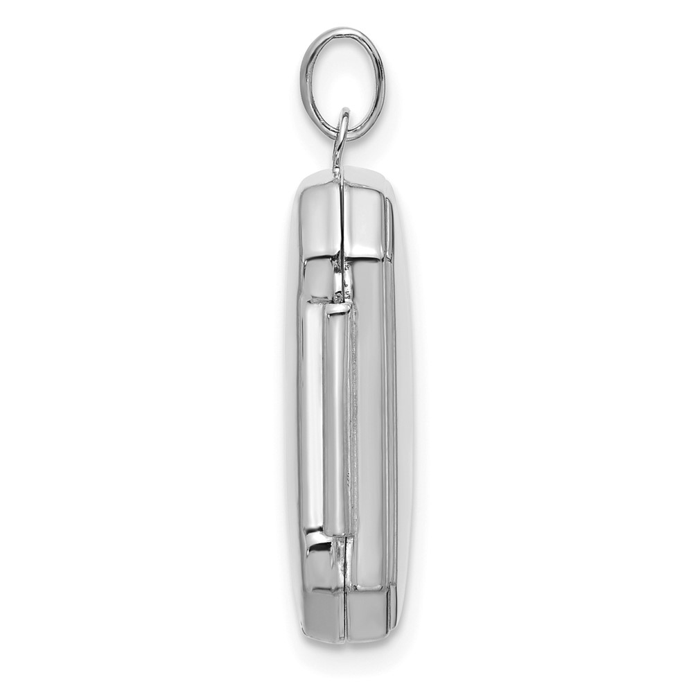 14k White Gold Polished 20x15mm Curved Rectangle Locket (XL873W)