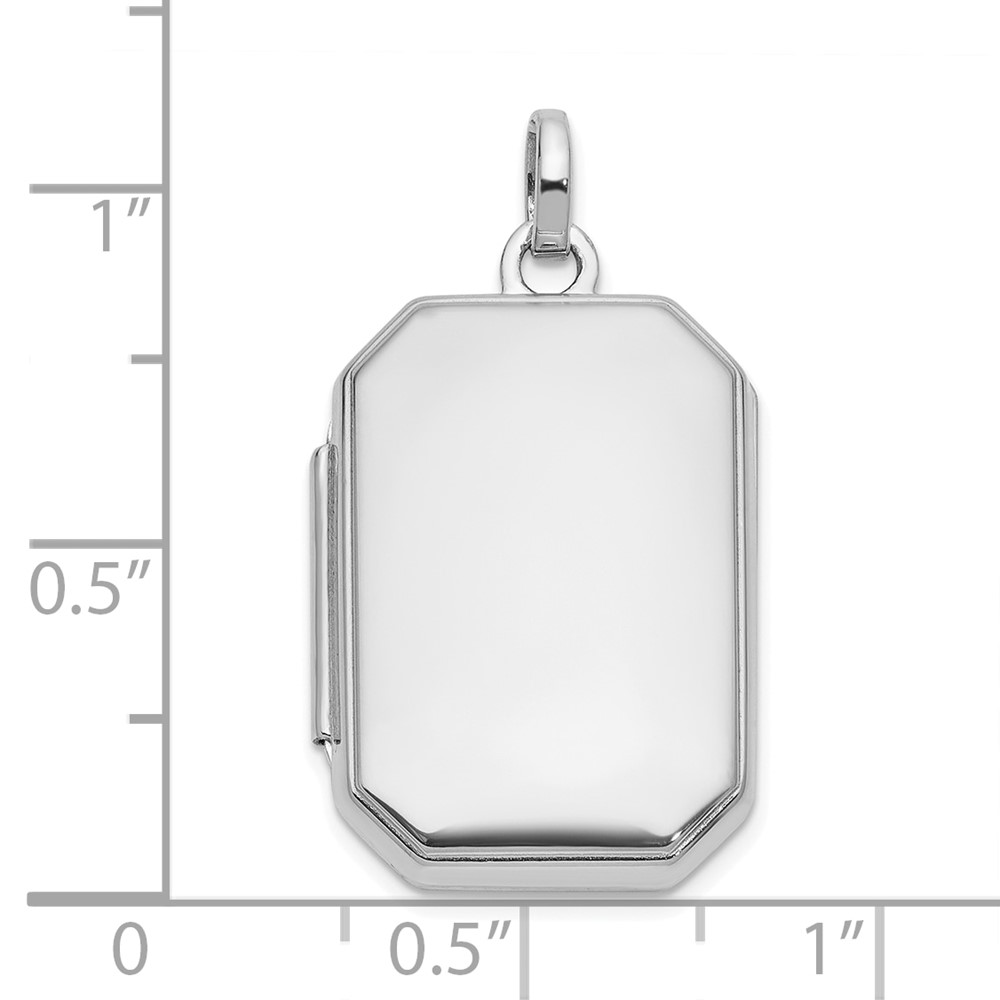 14k White Gold Polished 20x15mm Curved Rectangle Locket (XL873W)