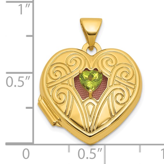 Gold Polished Birthstone Heart Lockets