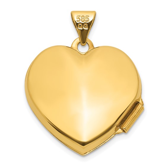 14k Polished Open Cross with Blue Fabric Interior 18mm Scrolled Heart Locket