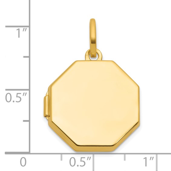 14k Polished Reversible 18mm Octagon Shaped Locket