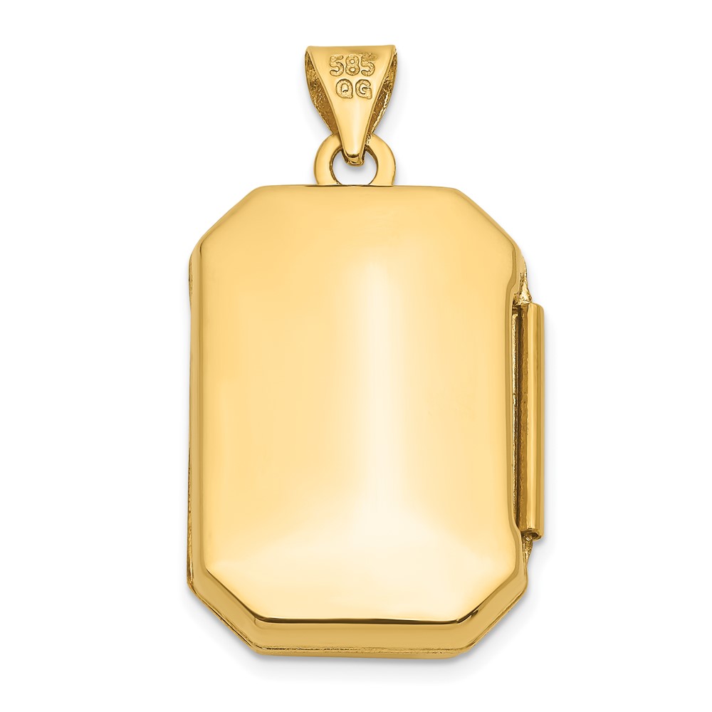 14k Fancy Border 20x15mm Rectangle Locket (XL92)