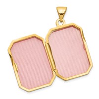 14K Fancy Border 20x15mm Rectangle Locket view 4