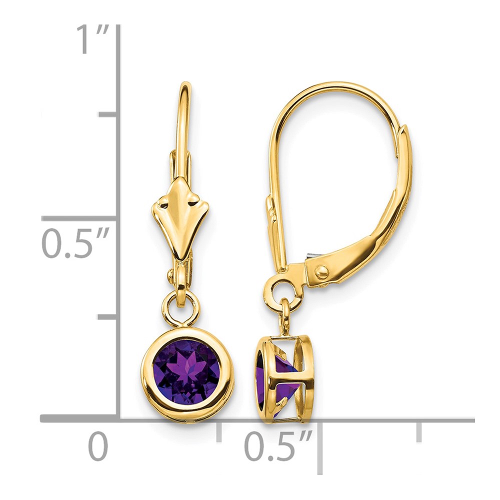 14k 5mm Amethyst Leverback Earring (XLB100AM)