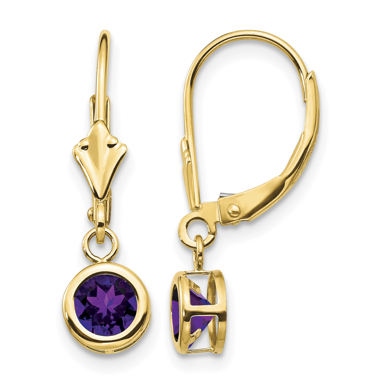 14k 5mm Amethyst Leverback Earring (XLB100AM)