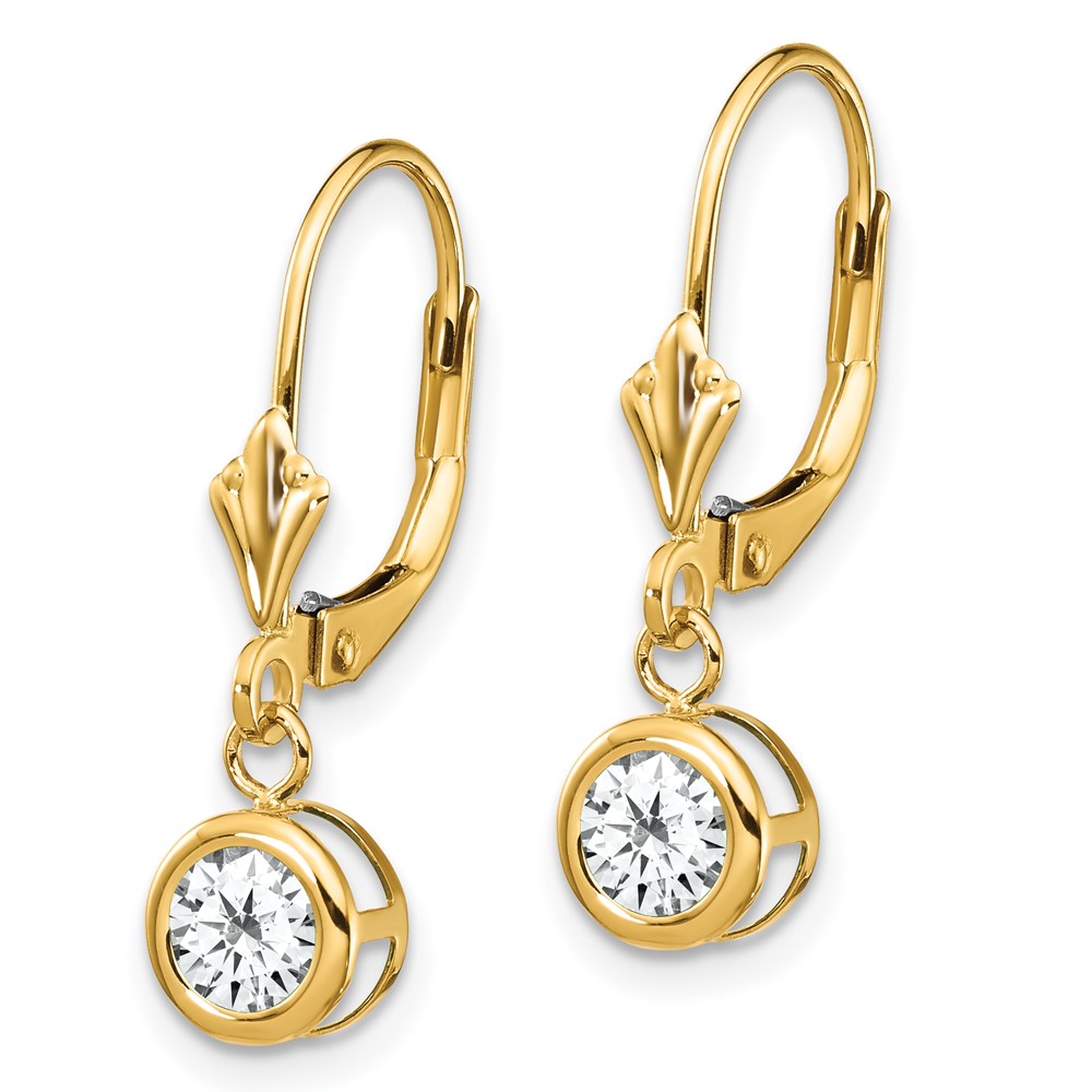 14k 5mm Cubic Zirconia Leverback Earrings (XLB100CZ)