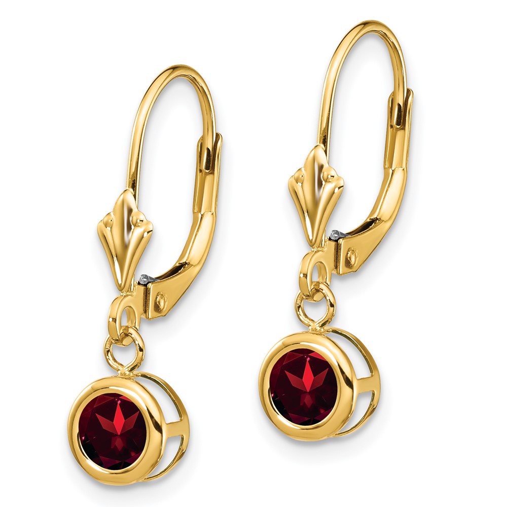 14k 5mm Garnet Leverback Earring (XLB100GA)