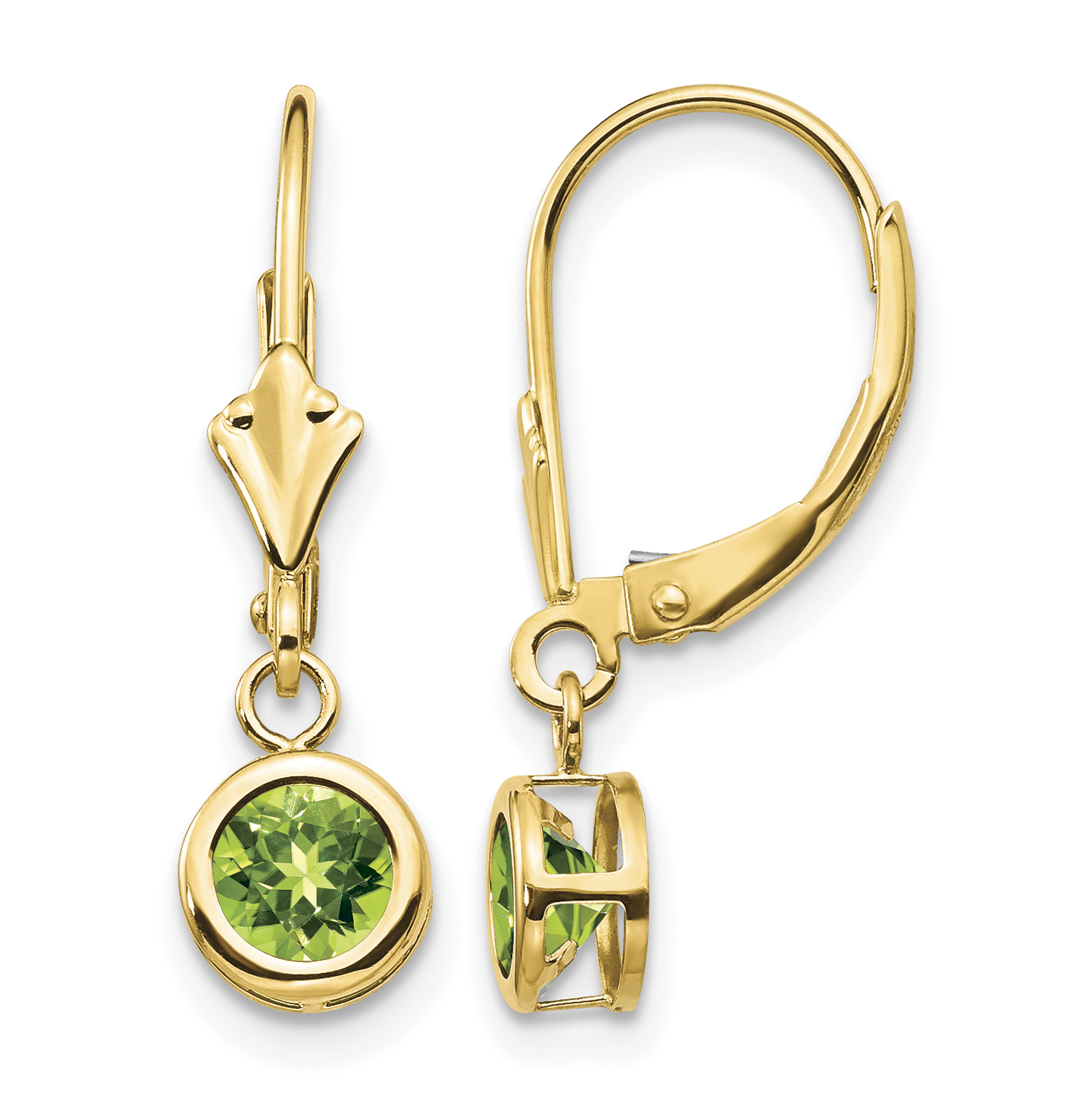14k 5mm Peridot Leverback Earrings (XLB100PE)