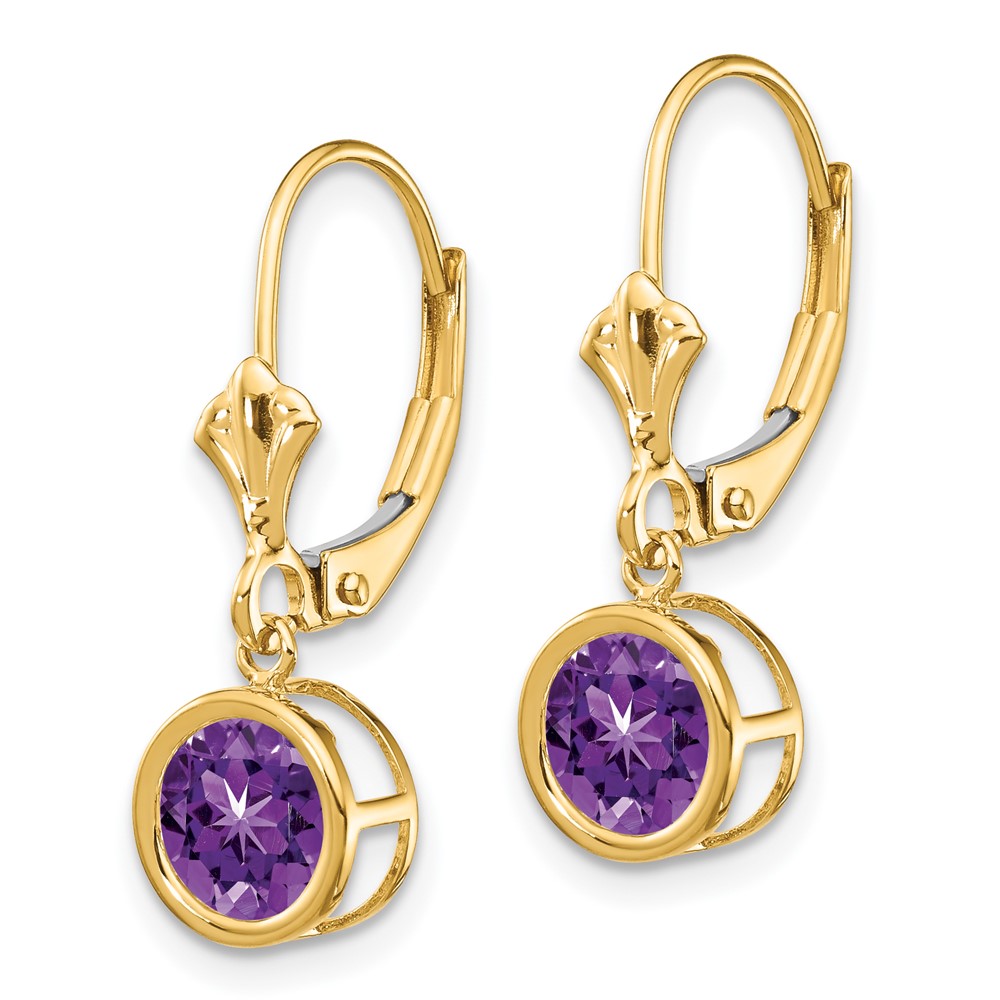 14k 6mm Amethyst Leverback Earrings (XLB101AM)
