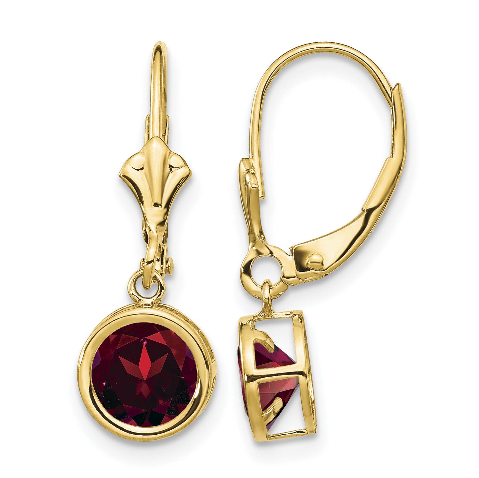 14k 6mm Garnet Leverback Earrings (XLB101GA)