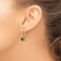 14K 6mm Round Mount St. Helens Bezel Leverback Dangle Earrings view 3