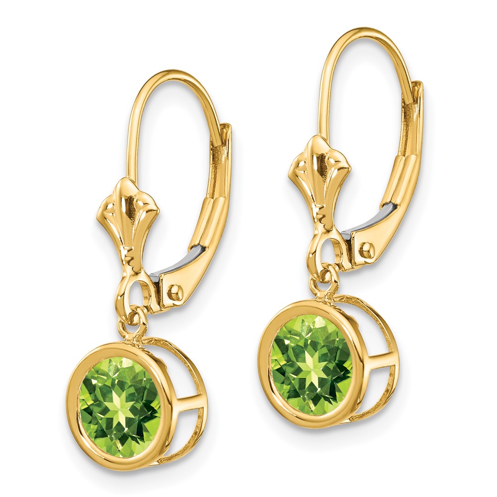 14k 6mm Peridot Leverback Earrings (XLB101PE)
