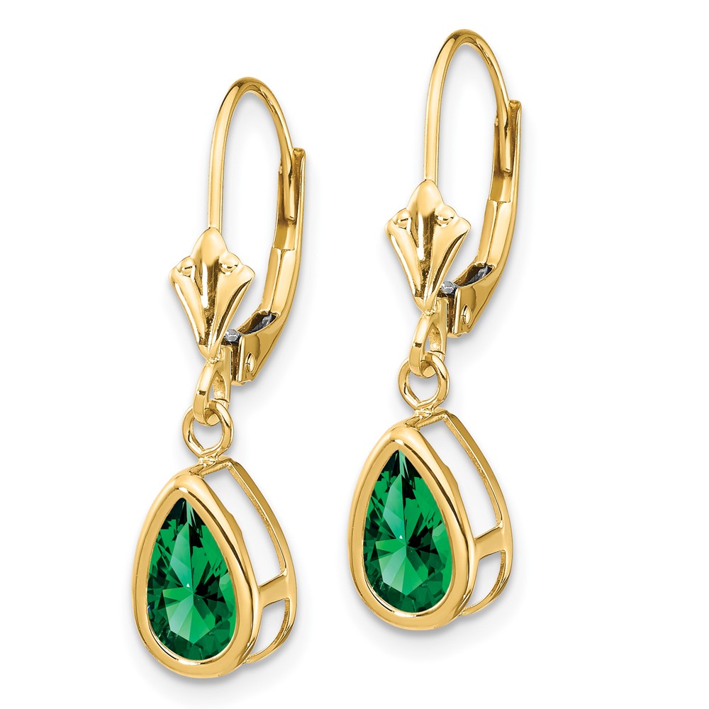 14k 8x5mm Pear Mount St. Helens Leverback Earrings (XLB103MS)