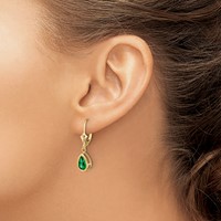 14K 8x5mm Pear Mount St. Helens Bezel Leverback Dangle Earrings view 3