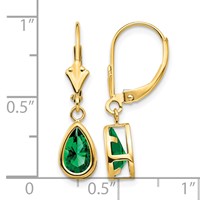 14K 8x5mm Pear Mount St. Helens Bezel Leverback Dangle Earrings view 4
