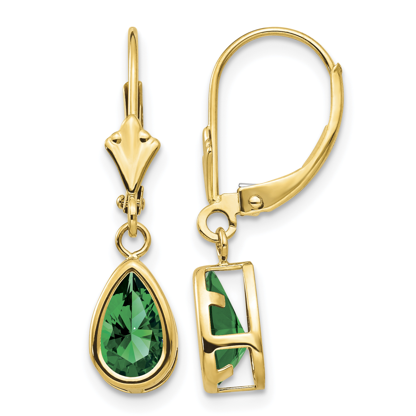 14k 8x5mm Pear Mount St. Helens Leverback Earrings (XLB103MS)
