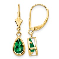 14K 8x5mm Pear Mount St. Helens Bezel Leverback Dangle Earrings view 1