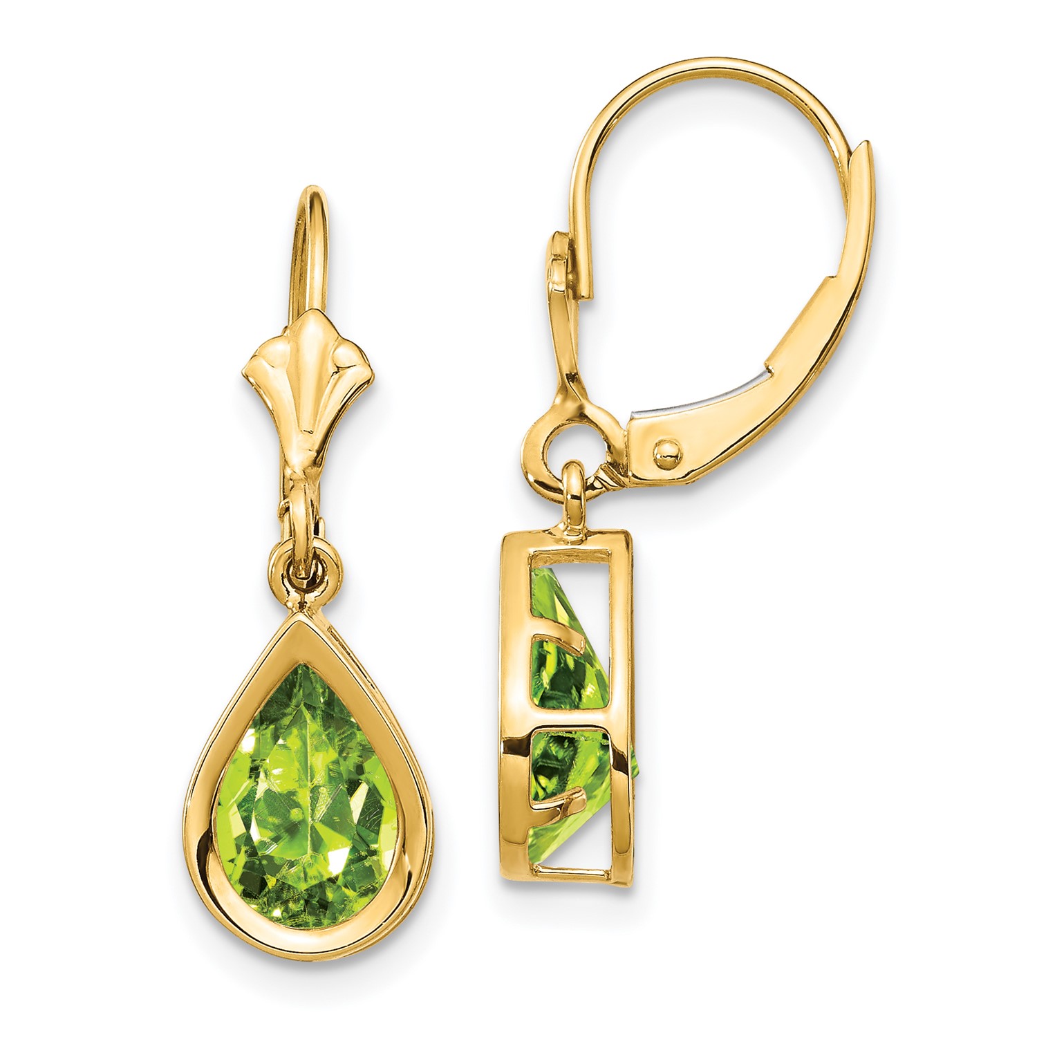 14k Yellow Gold 9x6mm Pear Peridot Leverback Earrings Ebay 14k Yellow Gold 1 0in Long 9x6mm Pear Peridot Leverback Earrings