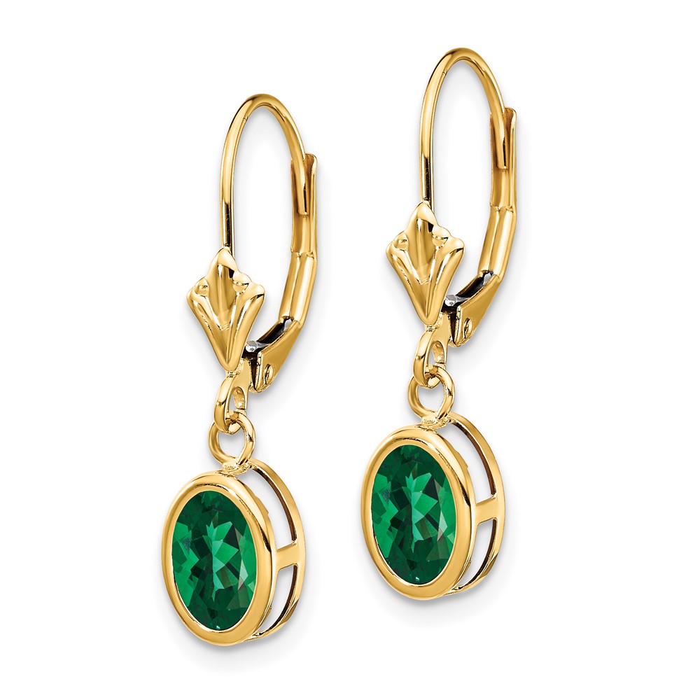 14k 7x5mm Oval Mount St. Helens Leverback Earrings (XLB106MS)
