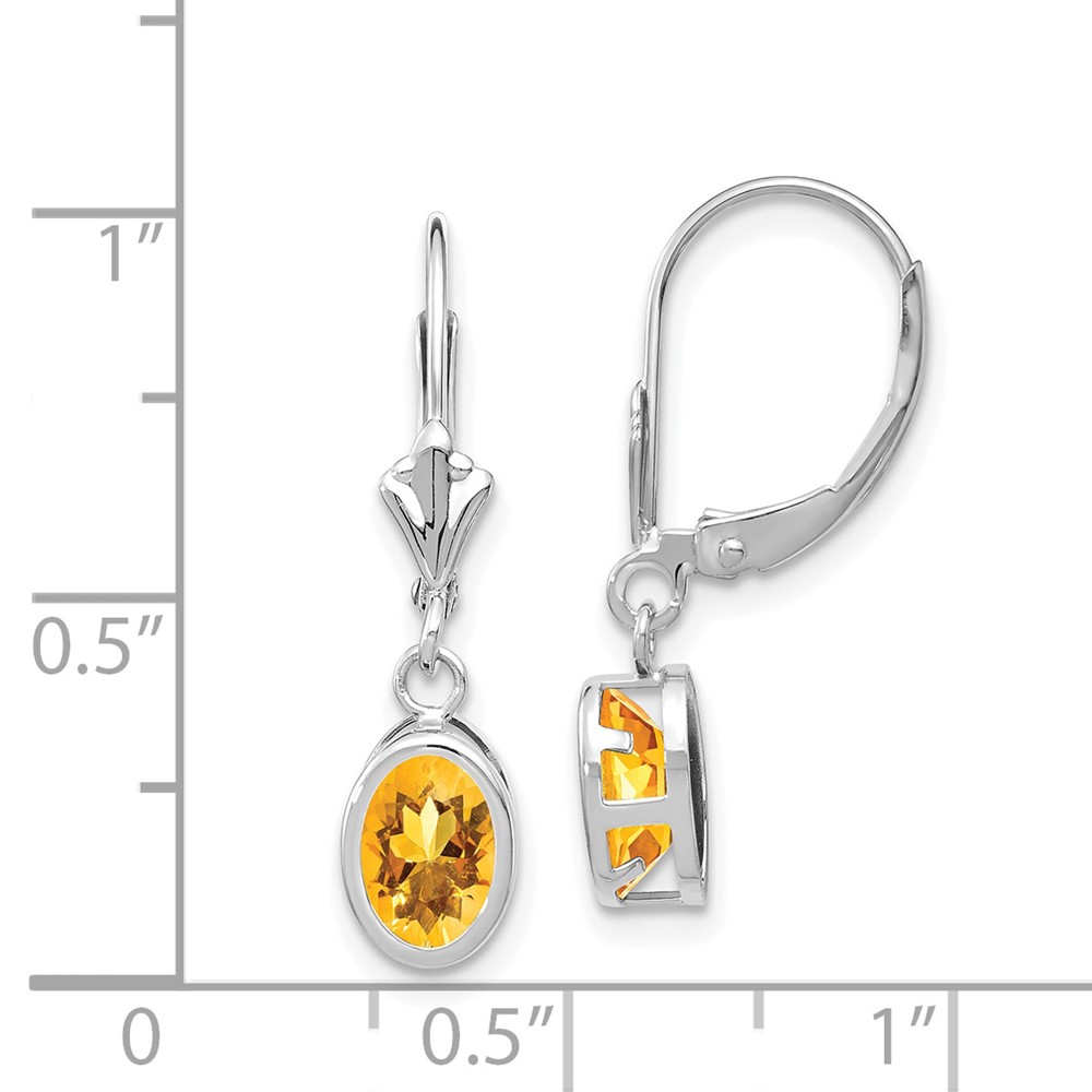 14kw Citrine Oval Leverback Earrings (XLB106WCI)