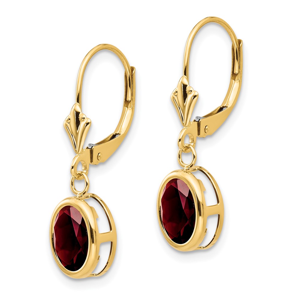 14k 8x6mm Oval Created Ruby Leverback Earrings (XLB107CR)