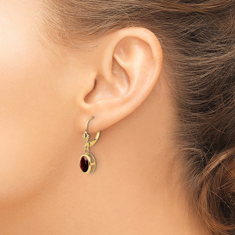 14k 8x6mm Oval Created Ruby Leverback Earrings (XLB107CR)