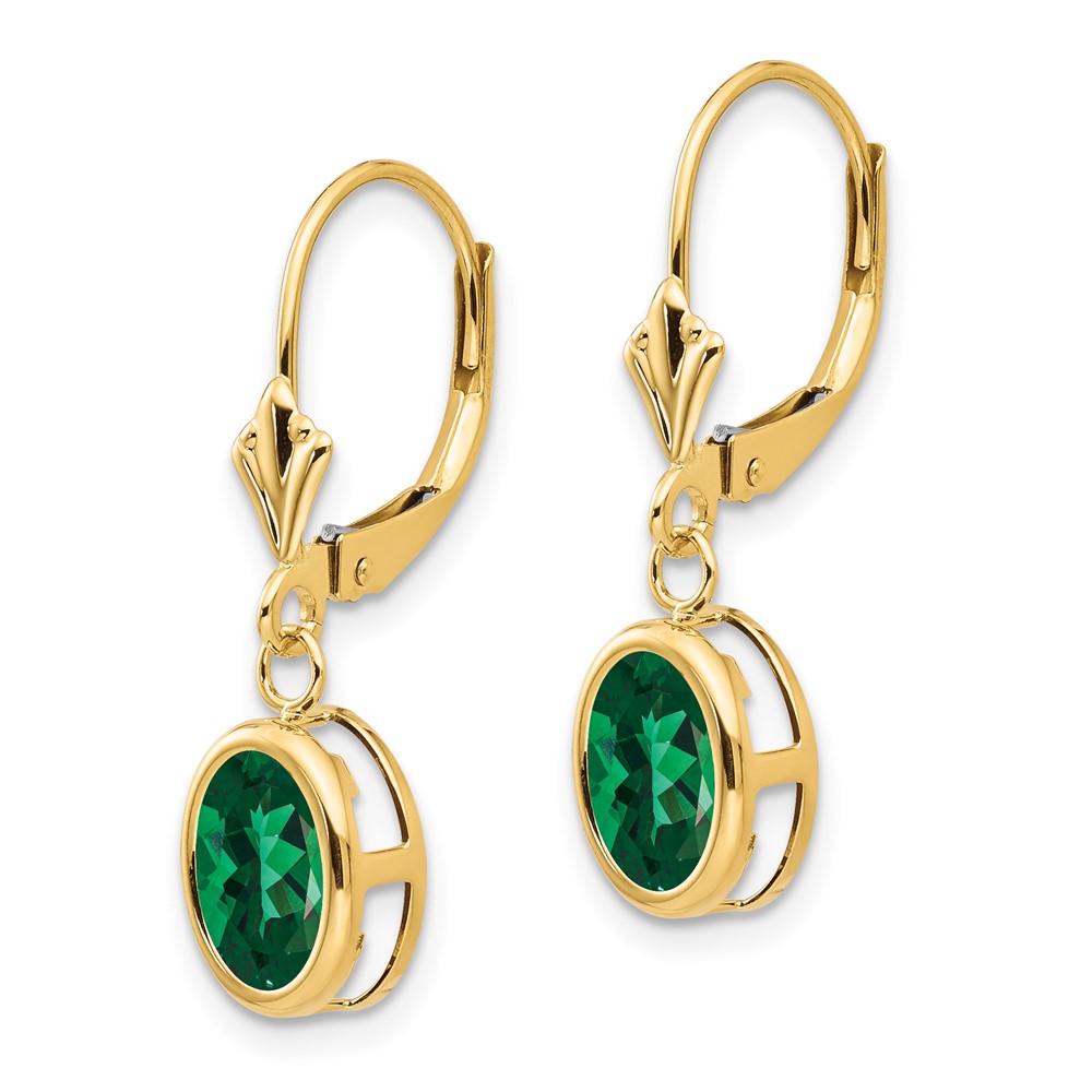 14k Mount St. Helens Oval Leverback Earrings (XLB107MS)