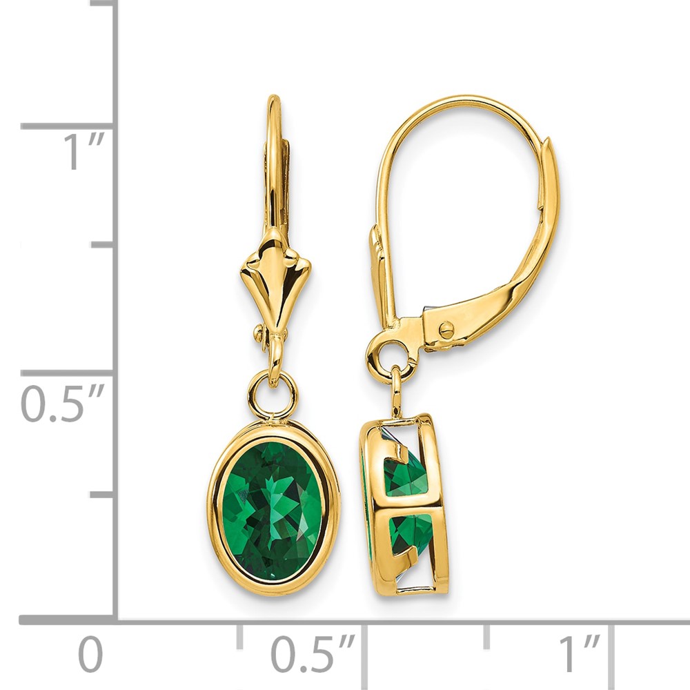 14k Mount St. Helens Oval Leverback Earrings (XLB107MS)
