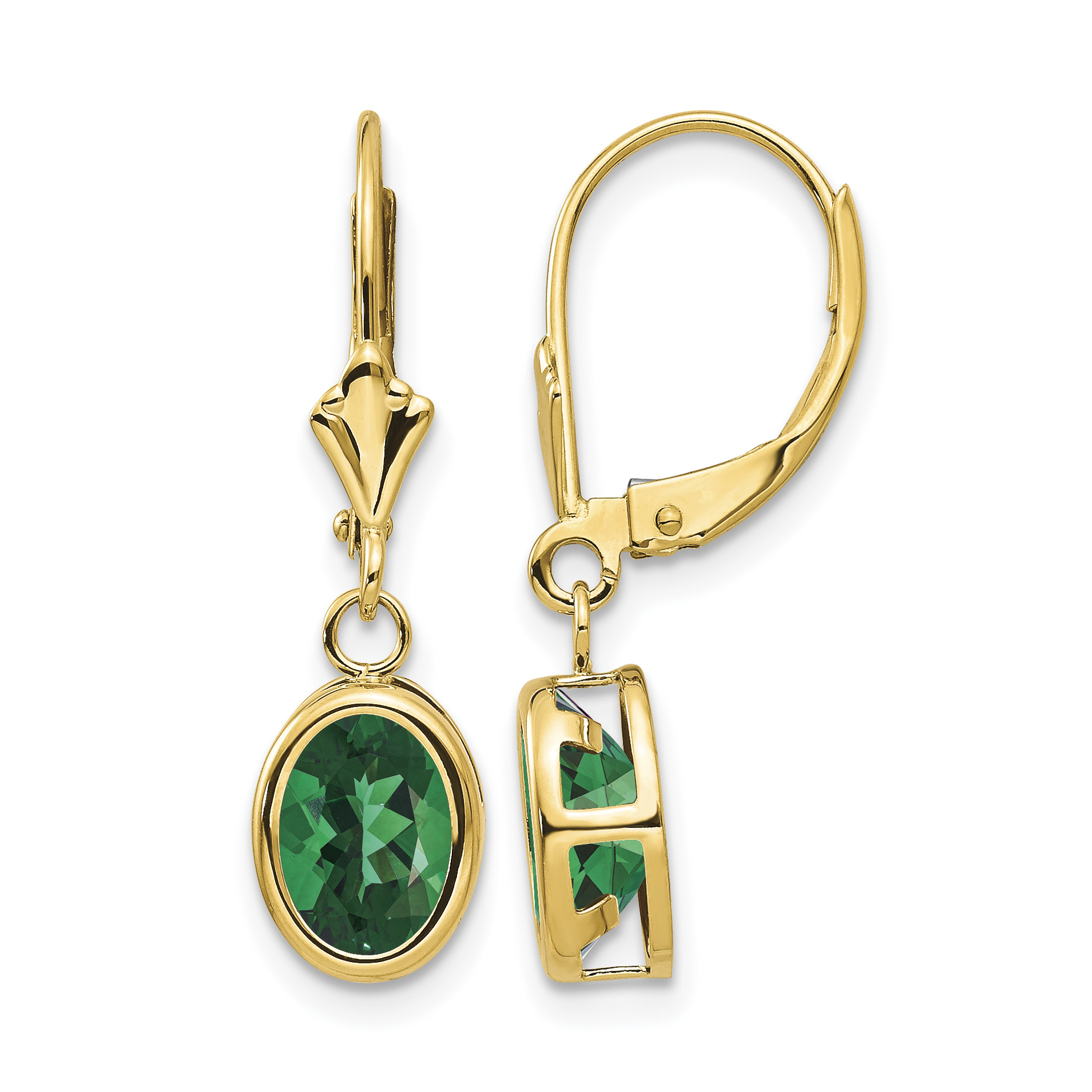 14k Mount St. Helens Oval Leverback Earrings (XLB107MS)