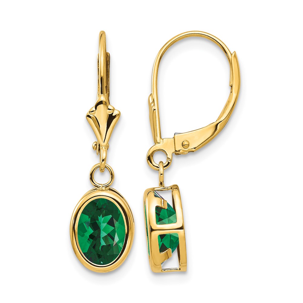 14k Mount St. Helens Oval Leverback Earrings (XLB107MS)