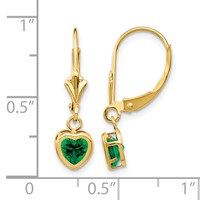 14K 5mm Yellow Gold Heart Mount St. Helens Bezel Leverback Dangle Earrings view 4