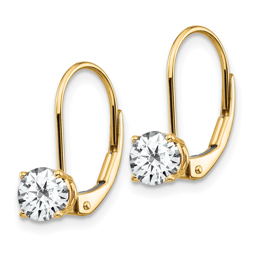 14k 5mm Cubic Zirconia Leverback Earrings (XLB111CZ)