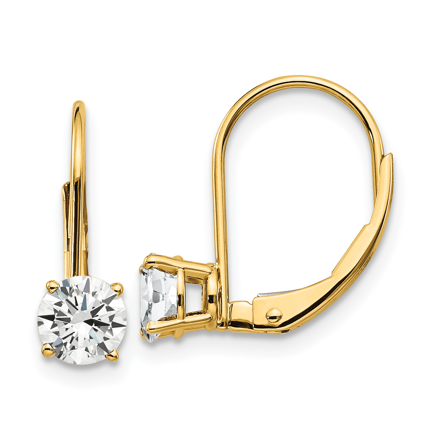 14k 5mm Cubic Zirconia Leverback Earrings (XLB111CZ)