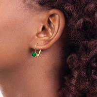 14K 5mm Round Mount St. Helens Leverback Earrings view 3