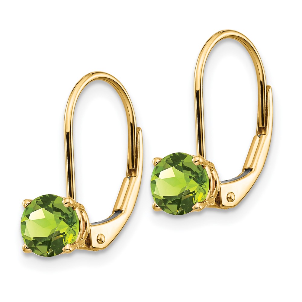 14k 5mm Peridot Leverback Earrings (XLB111PE)