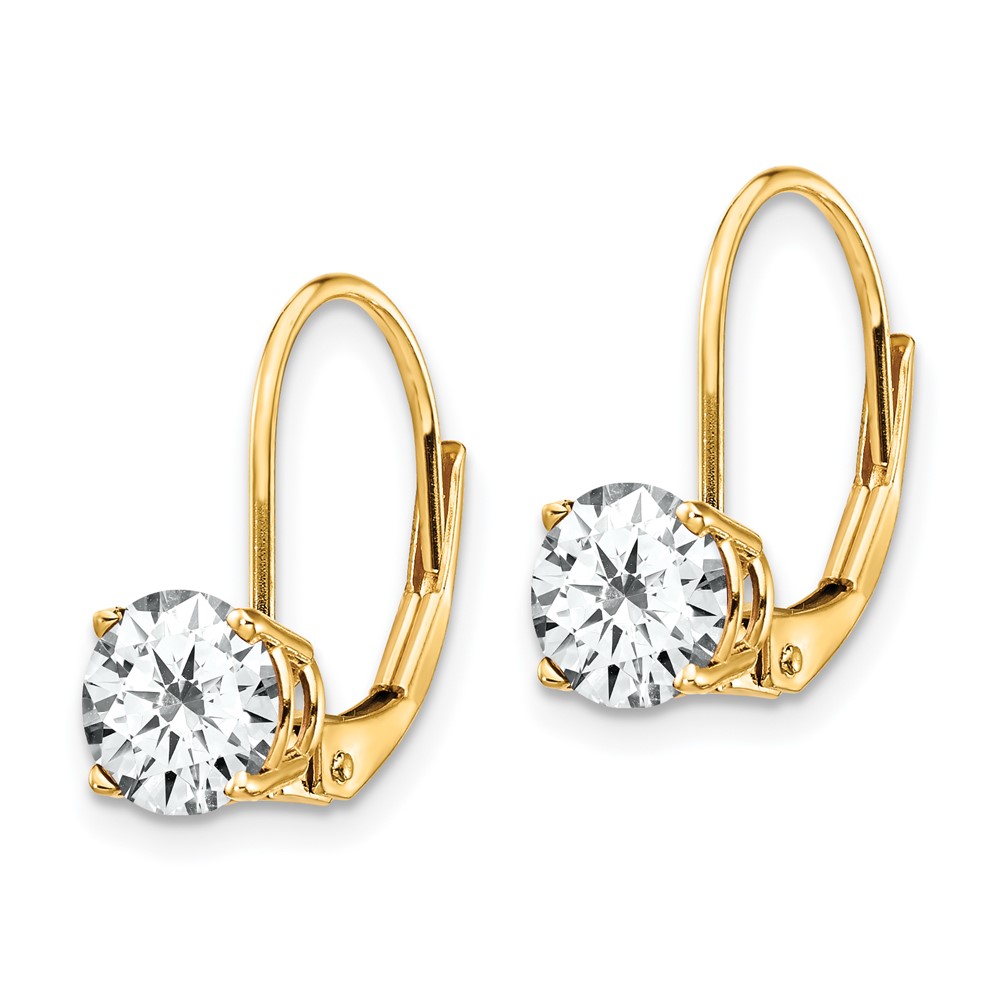 14k 6mm Cubic Zirconia Leverback Earrings (XLB112CZ)
