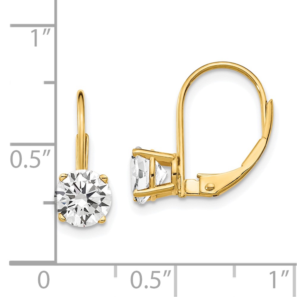 14k 6mm Cubic Zirconia Leverback Earrings (XLB112CZ)