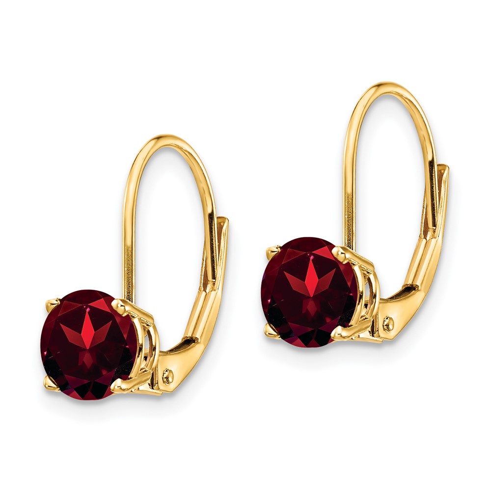 14k 6mm Garnet Leverback Earrings (XLB112GA)