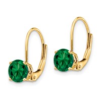 14K 6mm Yellow Gold Round Mount St. Helens Leverback Earrings view 2