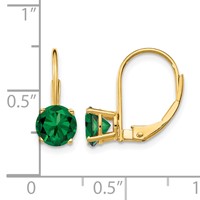 14K 6mm Yellow Gold Round Mount St. Helens Leverback Earrings view 4
