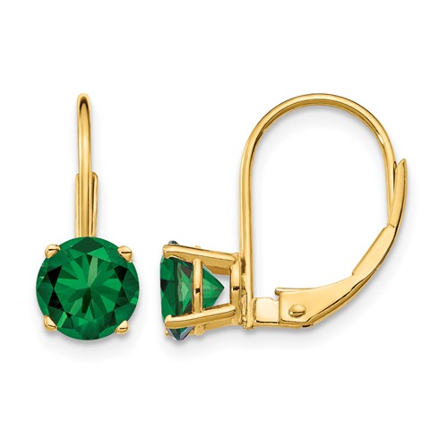 14K 6mm Yellow Gold Round Mount St. Helens Leverback Earrings