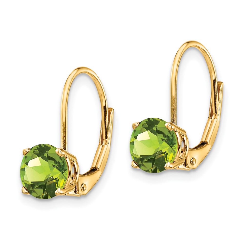14k 6mm Peridot Leverback Earrings (XLB112PE)
