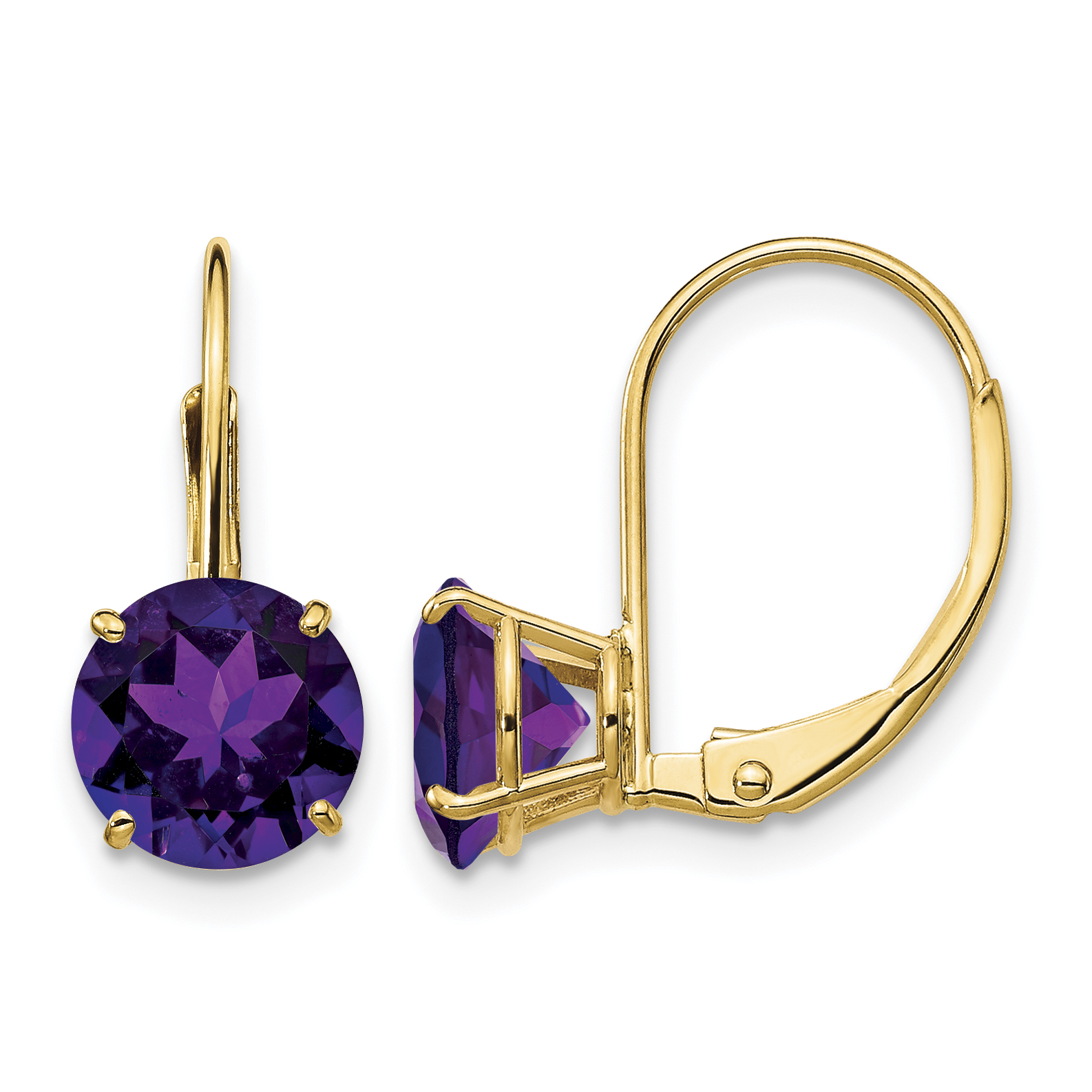 14k 7mm Amethyst Leverback Earrings (XLB113AM)