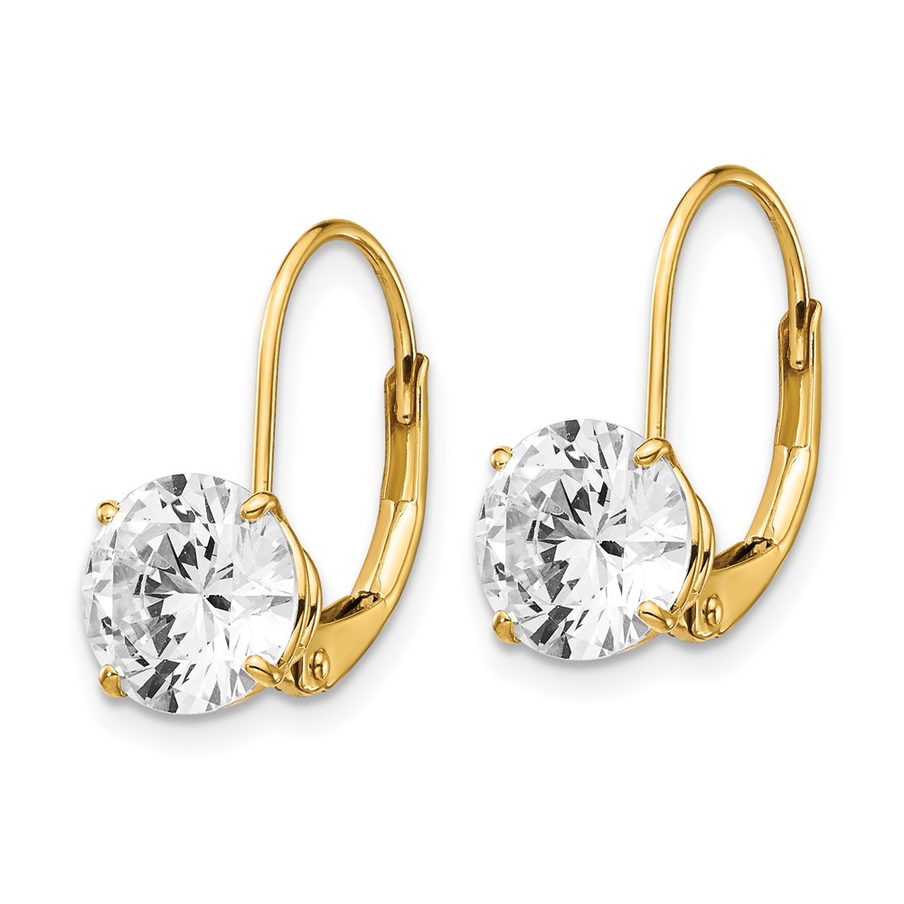 14k 7mm Cubic Zirconia Leverback Earrings (XLB113CZ)